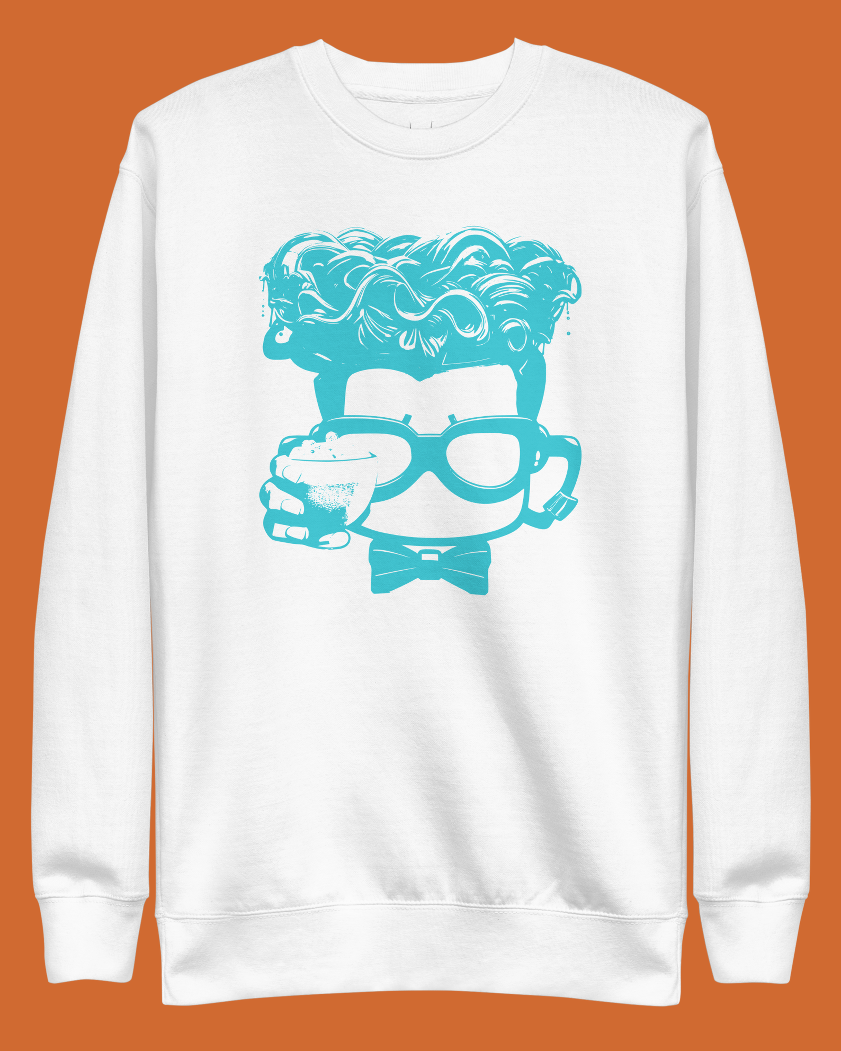 Sustainable White Sweatshirt with Blue Sippers Logo