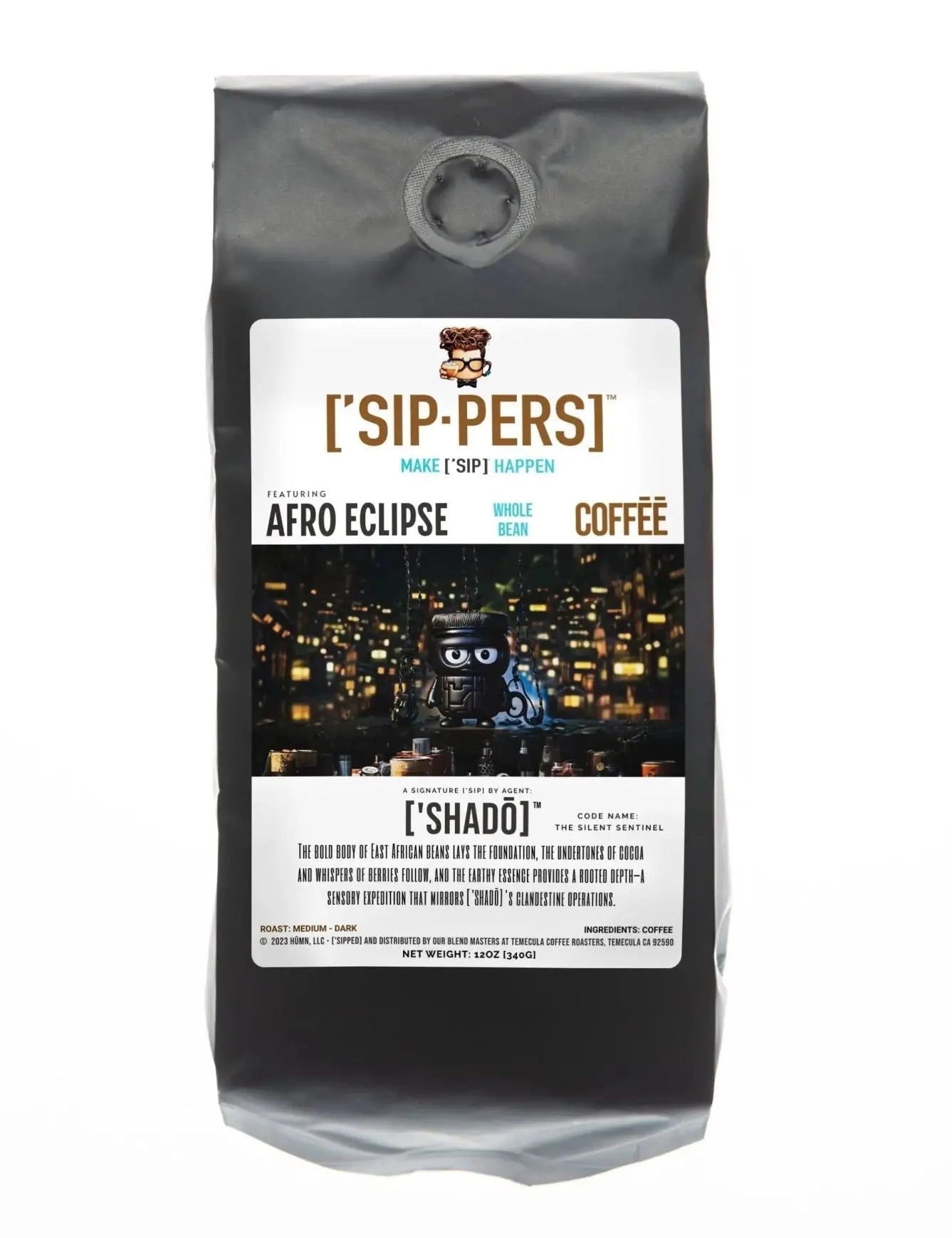 African Espresso Coffee - ['SHADO]'s AFRO ECLIPSE Blend, Bold & Adventurous, 12oz - ['SIP·PERS]™