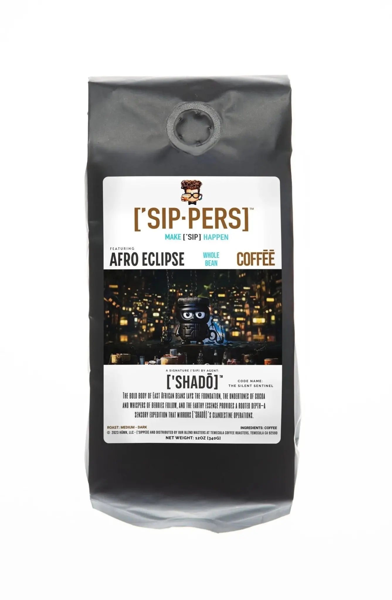 African Espresso Coffee - ['SHADO]'s AFRO ECLIPSE Blend, Bold & Adventurous, 12oz - ['SIP·PERS]™