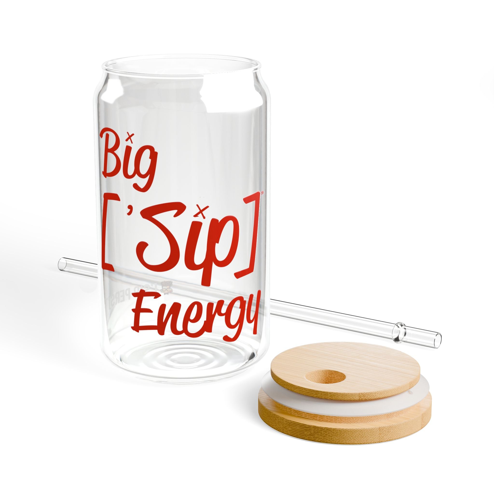 BIG FANCY ['SIP] ENERGY Bamboo Lid Glass Can - ['SIP·PERS]™