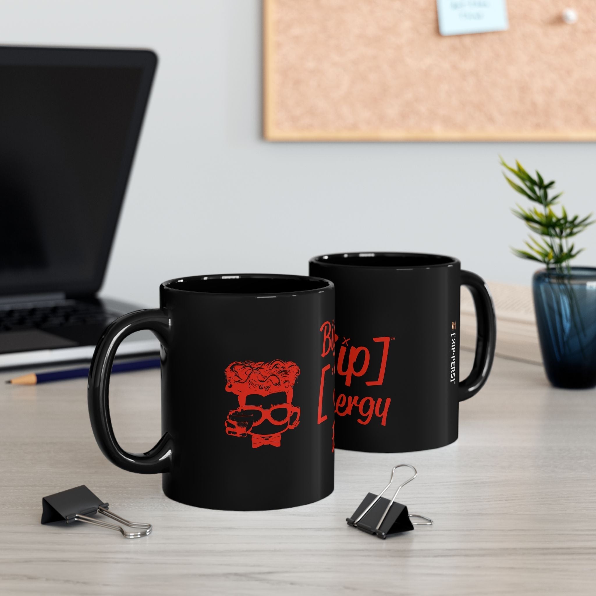 BIG FANCY ['SIP] ENERGY™ Glossy Black Mug - ['SIP·PERS]™