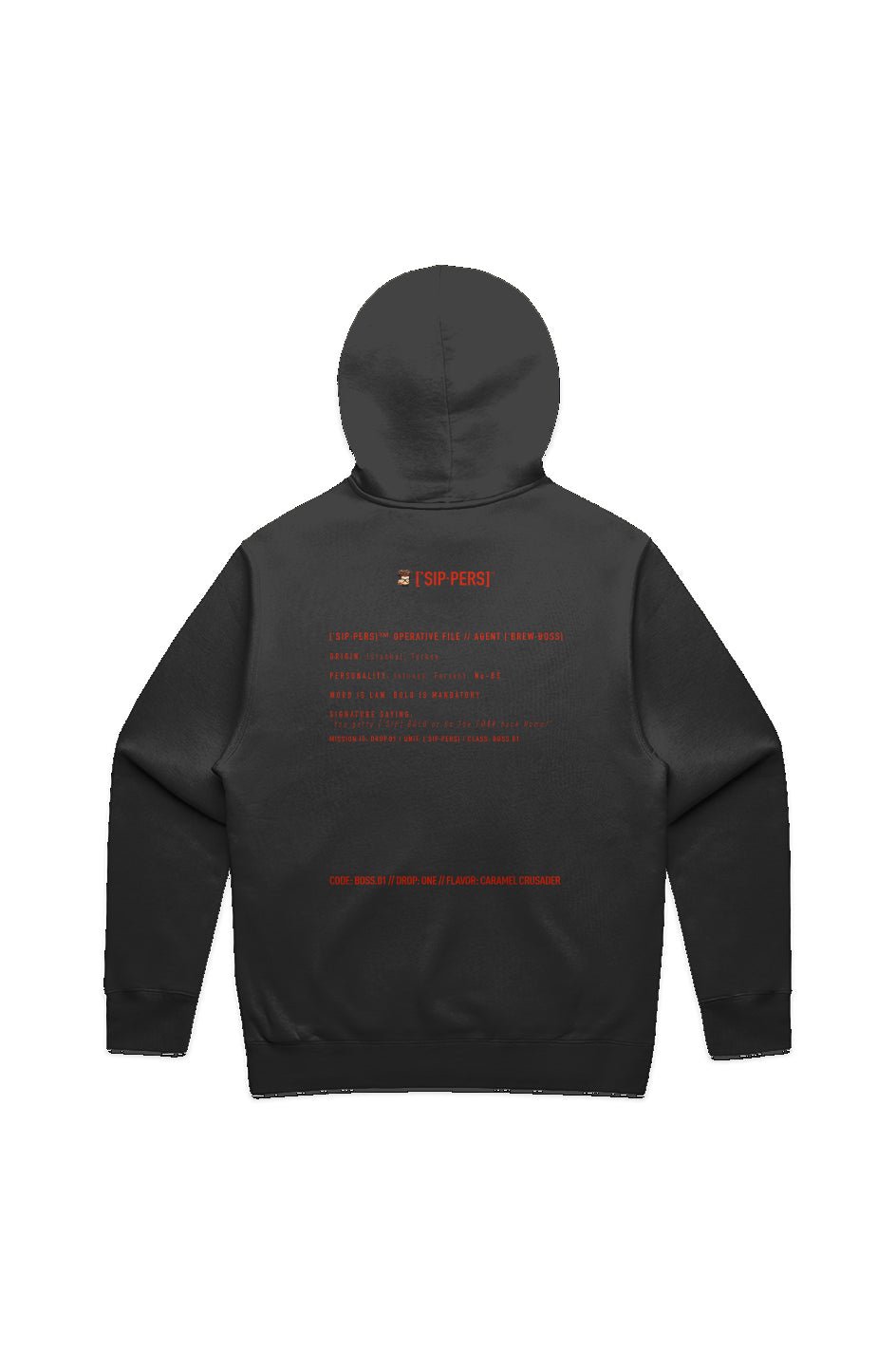 ['BREW·BOSS] OPS HOODIE BOSS.01 BLACK STEALTH DROP // LIMITED DROP - ['SIP·PERS]™