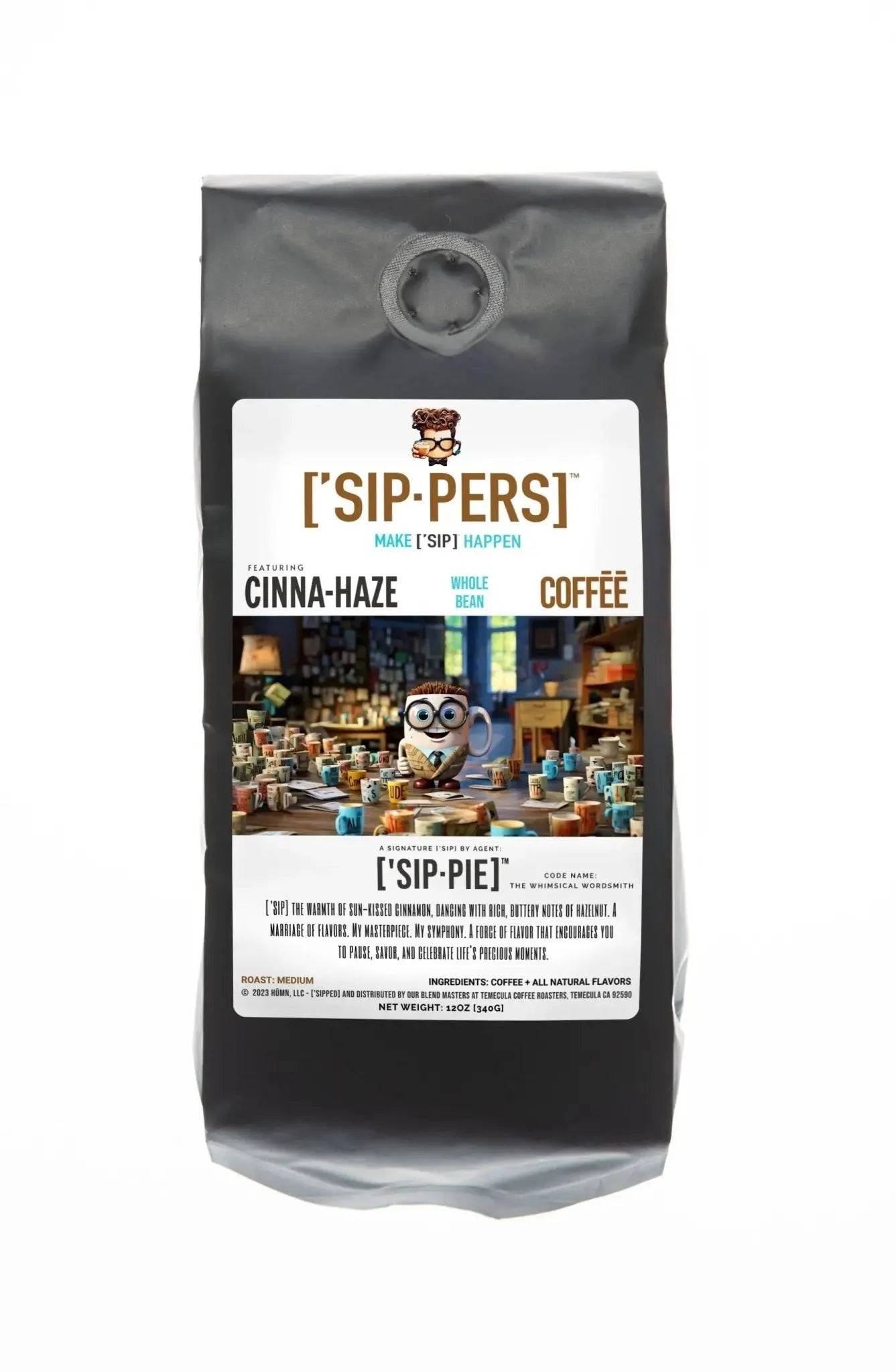 Cinnamon Hazelnut Coffee - ['SIP·PIE]'s CINNA - HAZE Blend, Spicy & Nutty, 12oz - ['SIP·PERS]™