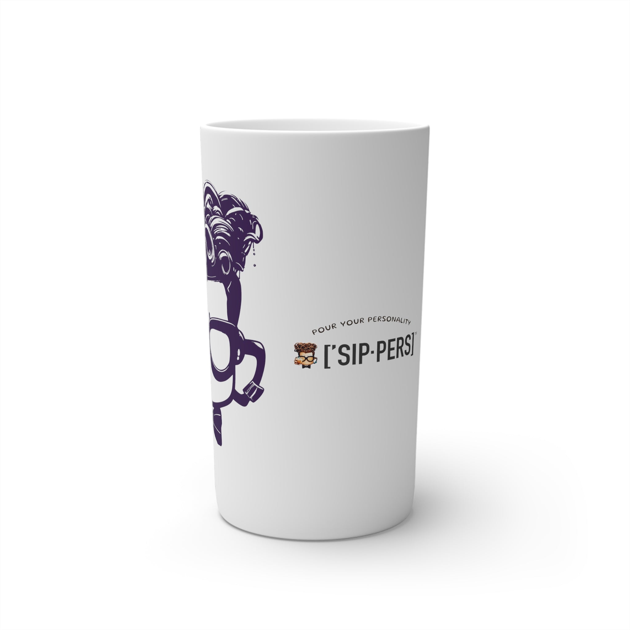 Conical Coffee Mugs (3oz, 8oz, 12oz) PURPLE FACE - ['SIP·PERS]™