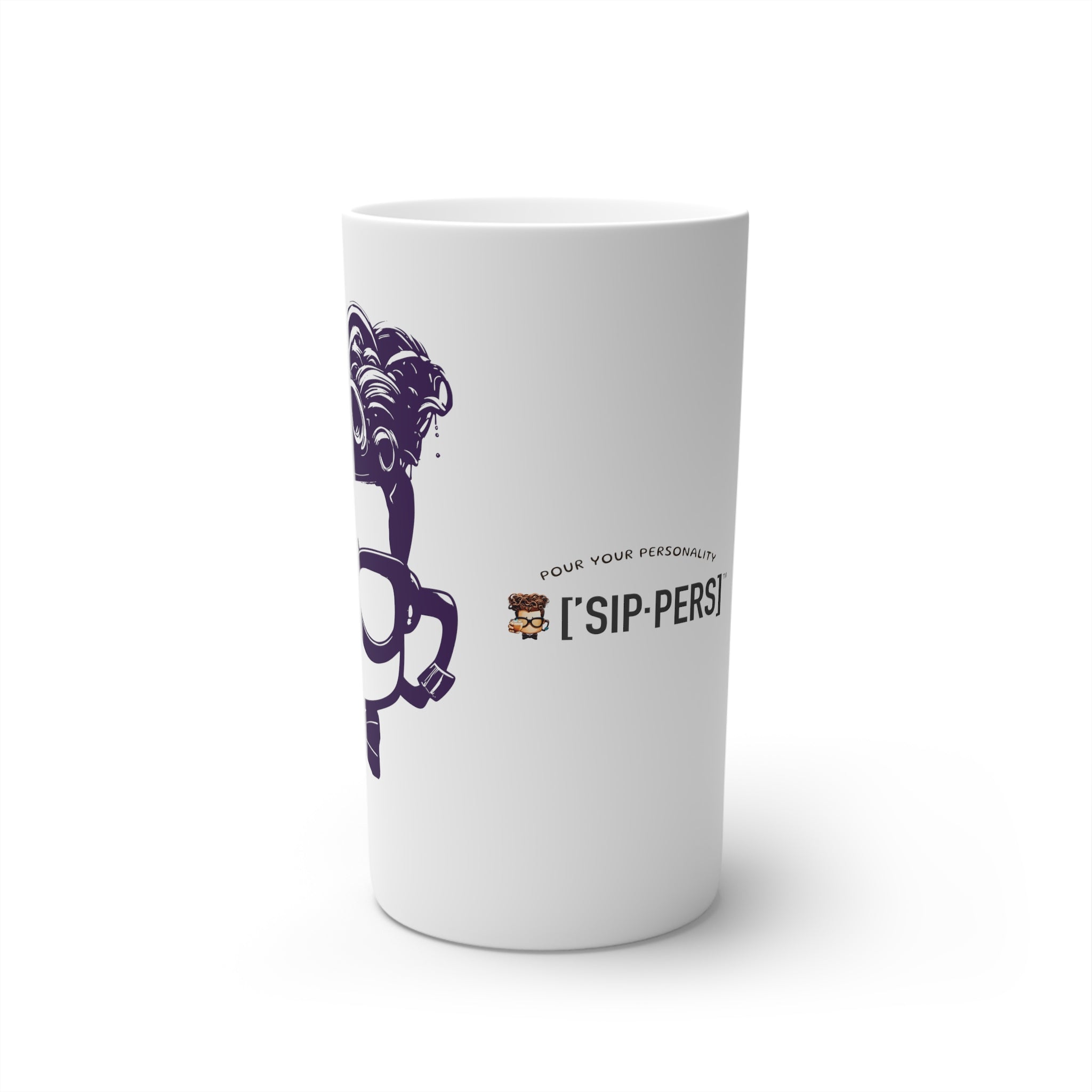 Conical Coffee Mugs (3oz, 8oz, 12oz) PURPLE FACE - ['SIP·PERS]™