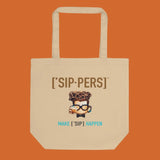 Orange Sippers Logo Eco Tote Bag - ['FĀCE] CARD™ Collection - ['SIP·PERS]™